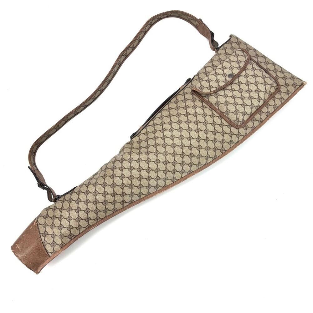 Vintage Gucci Tan GG Monogram Rifle Sling Bag